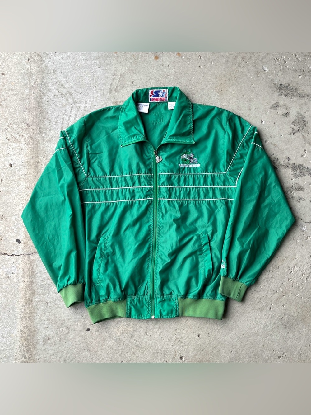 Vintage 80s Saskatchewan Roughriders Starter CFL Windbreaker Jacket Size Large